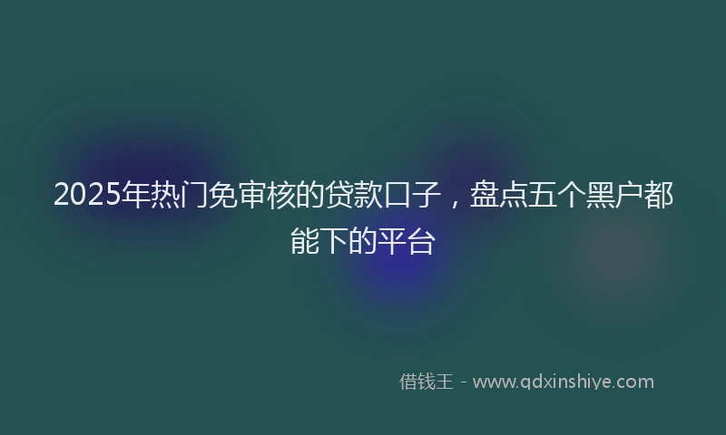 2025年热门免审核的贷款口子，盘点五个黑户都能下的平台