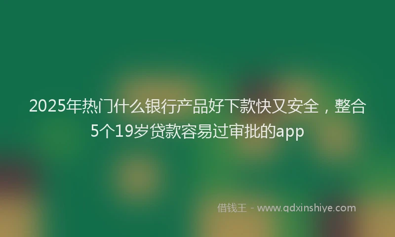 2025年热门什么银行产品好下款快又安全，整合5个19岁贷款容易过审批的app