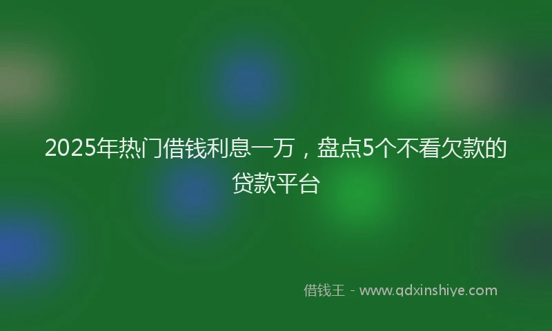 2025年热门借钱利息一万，盘点5个不看欠款的贷款平台