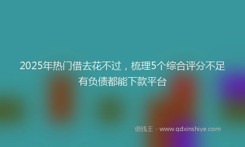 2025年热门借去花不过，梳理5个综合评分不足有负债都能下款平台