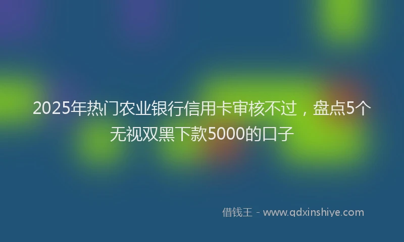 2025年热门农业银行信用卡审核不过，盘点5个无视双黑下款5000的口子