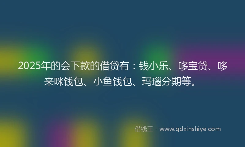2025年的会下款的借贷有：钱小乐、哆宝贷、哆来咪钱包、小鱼钱包、玛瑙分期等。