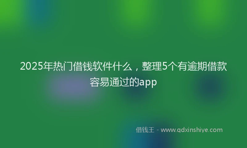 2025年热门借钱软件什么，整理5个有逾期借款容易通过的app