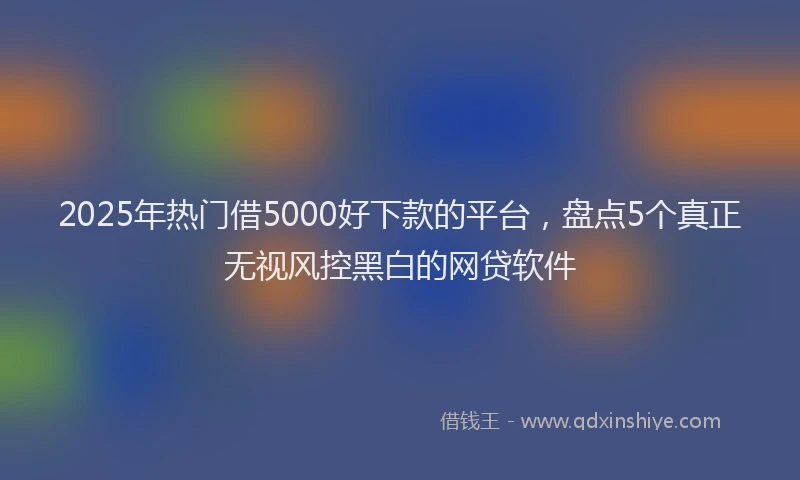 2025年热门借5000好下款的平台，盘点5个真正无视风控黑白的网贷软件