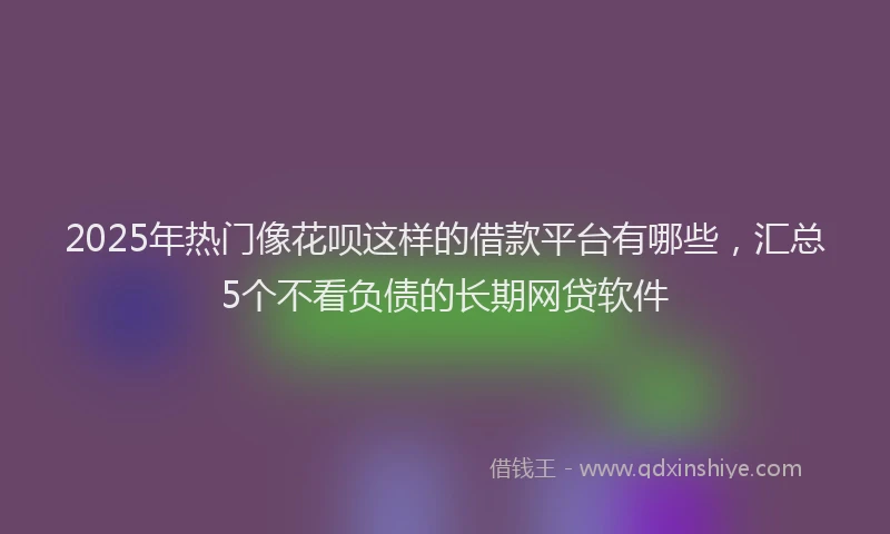 2025年热门像花呗这样的借款平台有哪些，汇总5个不看负债的长期网贷软件