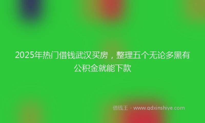 2025年热门借钱武汉买房，整理五个无论多黑有公积金就能下款