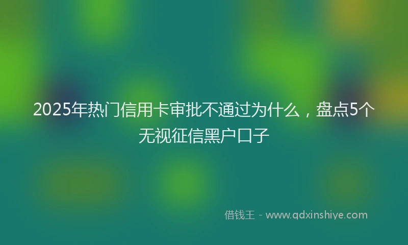 2025年热门信用卡审批不通过为什么，盘点5个无视征信黑户口子