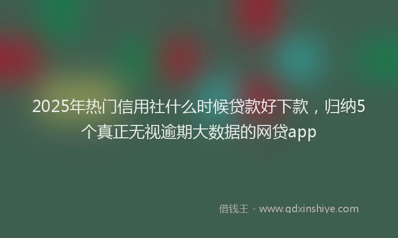 2025年热门信用社什么时候贷款好下款，归纳5个真正无视逾期大数据的网贷app