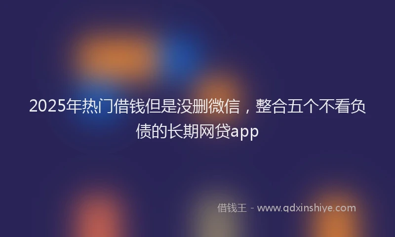 2025年热门借钱但是没删微信，整合五个不看负债的长期网贷app