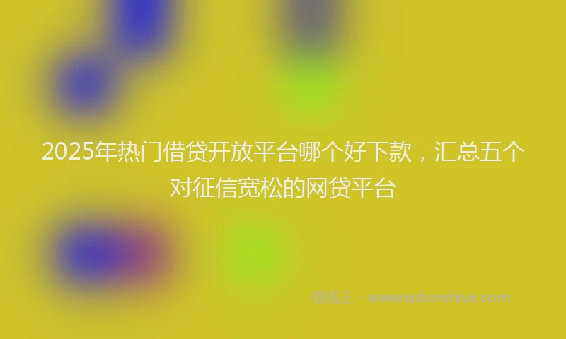 2025年热门借贷开放平台哪个好下款，汇总五个对征信宽松的网贷平台