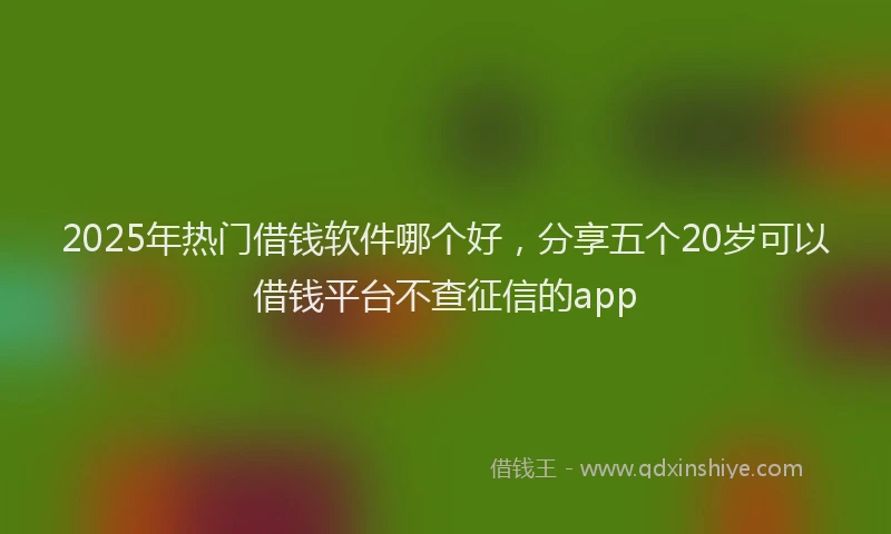 2025年热门借钱软件哪个好，分享五个20岁可以借钱平台不查征信的app