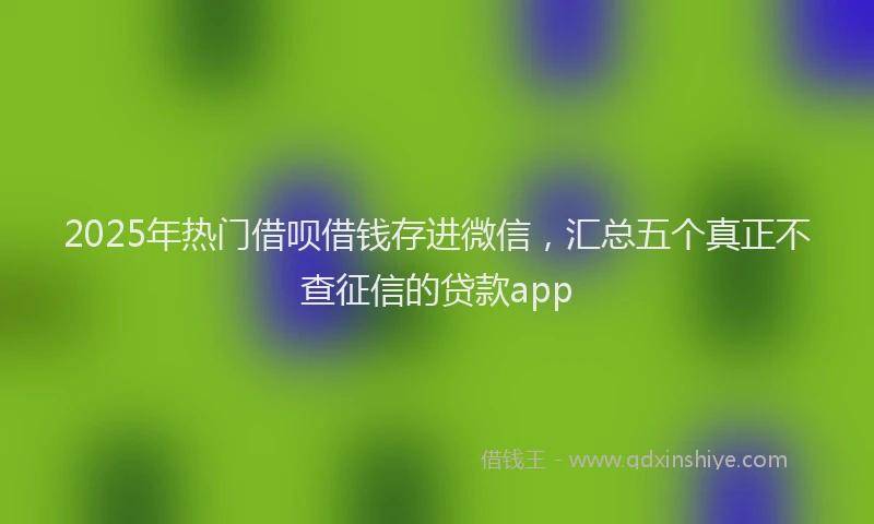 2025年热门借呗借钱存进微信，汇总五个真正不查征信的贷款app
