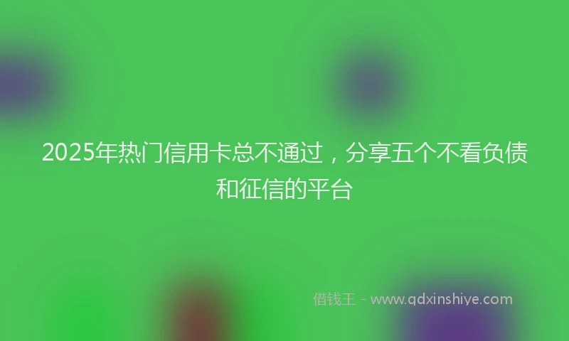 2025年热门信用卡总不通过，分享五个不看负债和征信的平台