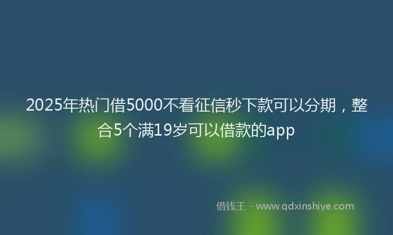 2025年热门借5000不看征信秒下款可以分期，整合5个满19岁可以借款的app