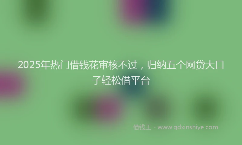 2025年热门借钱花审核不过，归纳五个网贷大口子轻松借平台