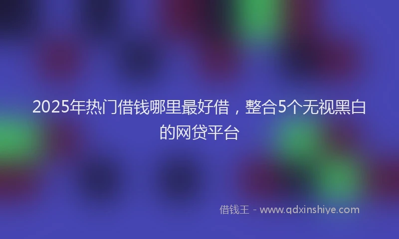 2025年热门借钱哪里最好借，整合5个无视黑白的网贷平台