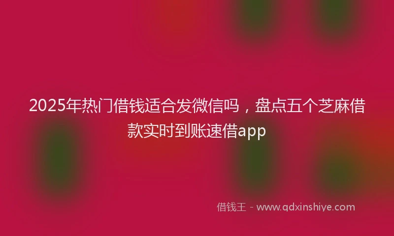 2025年热门借钱适合发微信吗，盘点五个芝麻借款实时到账速借app