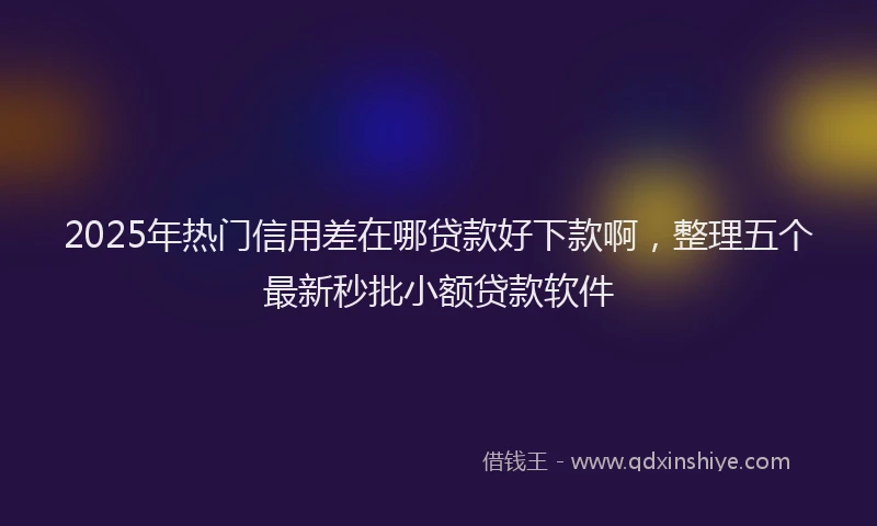 2025年热门信用差在哪贷款好下款啊，整理五个最新秒批小额贷款软件