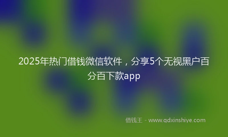 2025年热门借钱微信软件，分享5个无视黑户百分百下款app
