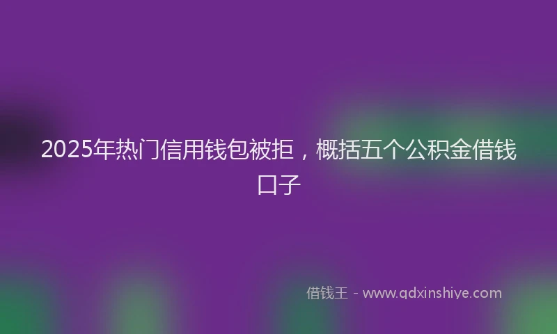 2025年热门信用钱包被拒，概括五个公积金借钱口子