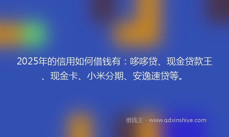 2025年的信用如何借钱有：哆哆贷、现金贷款王、现金卡、小米分期、安逸速贷等。