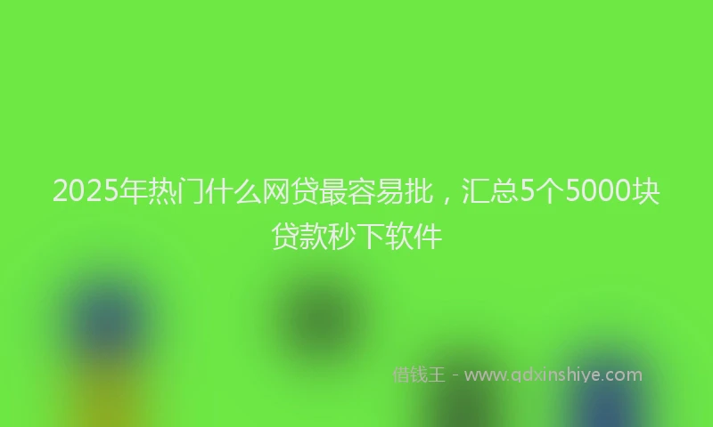 2025年热门什么网贷最容易批，汇总5个5000块贷款秒下软件