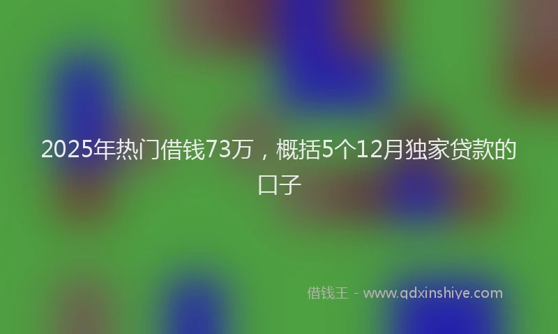 2025年热门借钱73万，概括5个12月独家贷款的口子