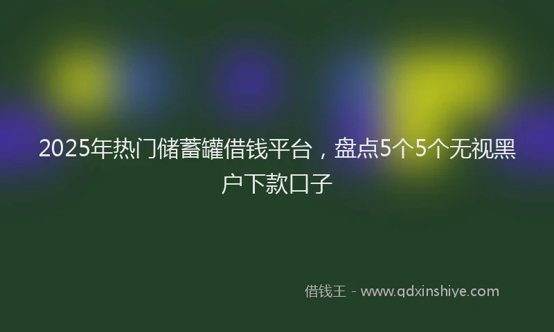 2025年热门储蓄罐借钱平台，盘点5个5个无视黑户下款口子