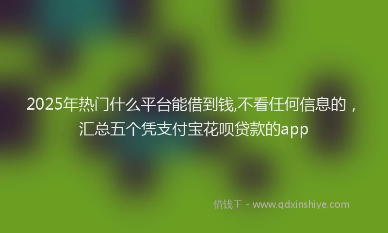 2025年热门什么平台能借到钱,不看任何信息的，汇总五个凭支付宝花呗贷款的app
