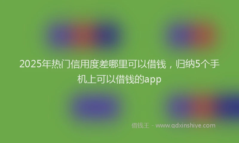 2025年热门信用度差哪里可以借钱，归纳5个手机上可以借钱的app