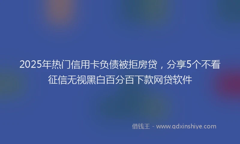 2025年热门信用卡负债被拒房贷，分享5个不看征信无视黑白百分百下款网贷软件