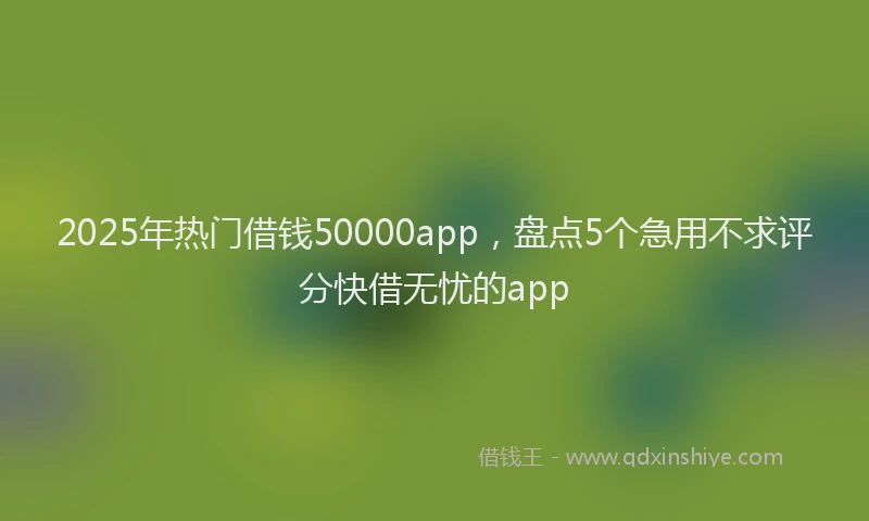 2025年热门借钱50000app，盘点5个急用不求评分快借无忧的app