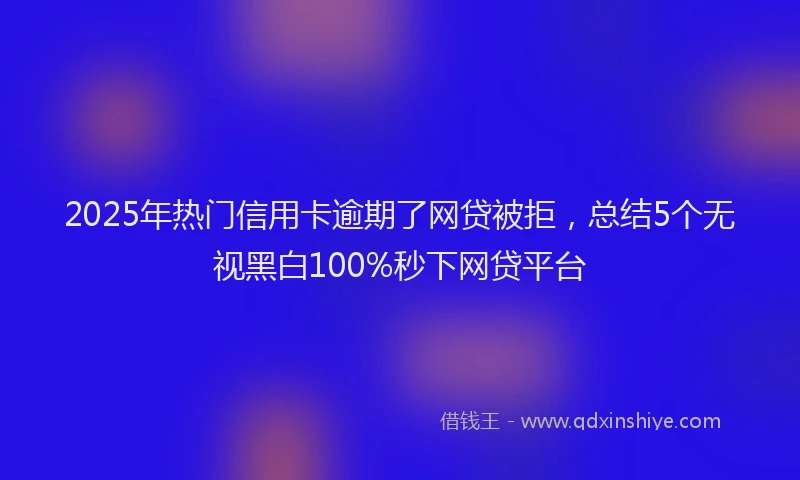 2025年热门信用卡逾期了网贷被拒，总结5个无视黑白100%秒下网贷平台