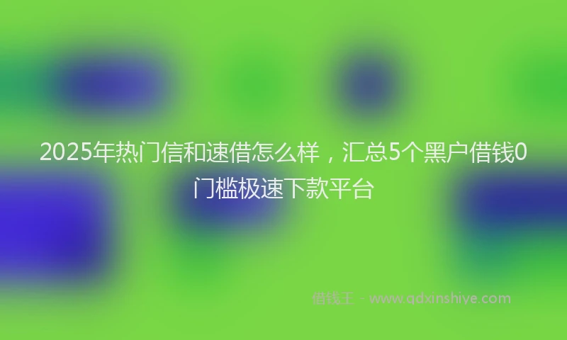 2025年热门信和速借怎么样，汇总5个黑户借钱0门槛极速下款平台