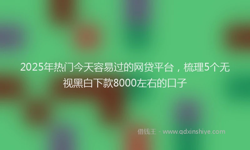 2025年热门今天容易过的网贷平台，梳理5个无视黑白下款8000左右的口子
