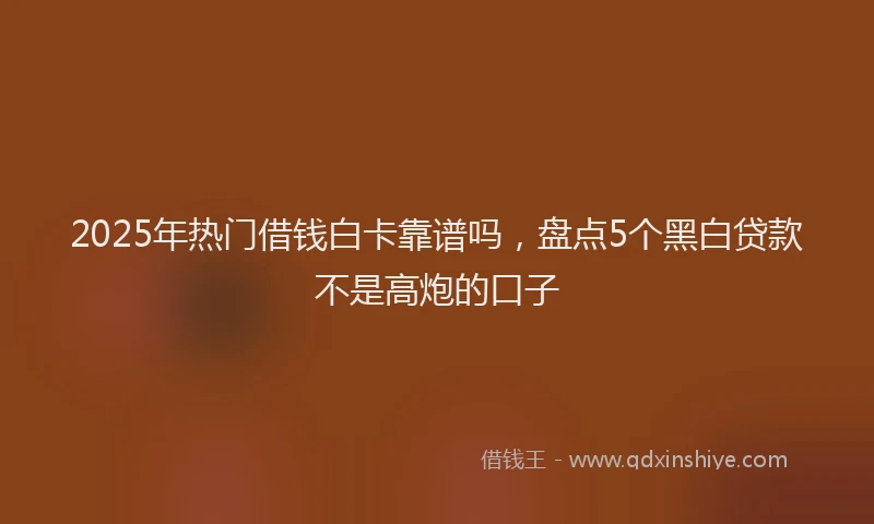 2025年热门借钱白卡靠谱吗，盘点5个黑白贷款不是高炮的口子