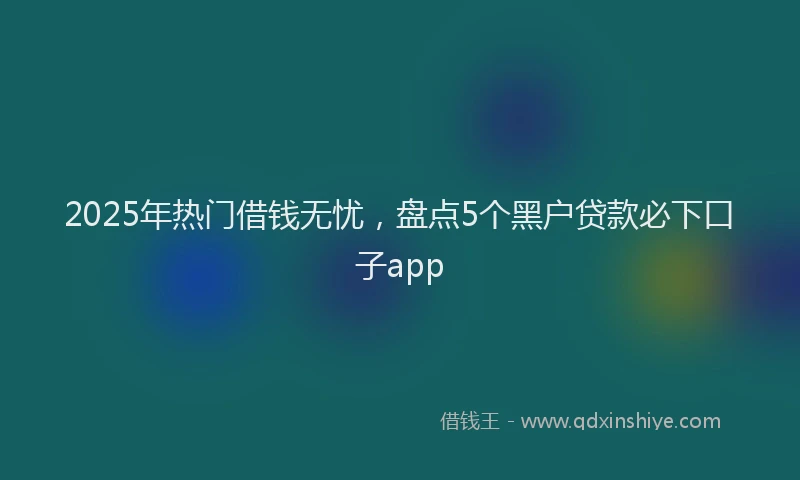 2025年热门借钱无忧，盘点5个黑户贷款必下口子app