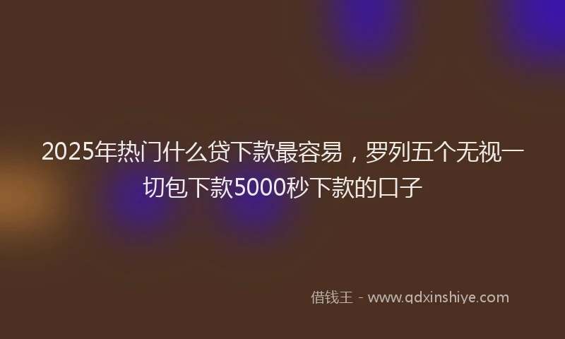 2025年热门什么贷下款最容易，罗列五个无视一切包下款5000秒下款的口子