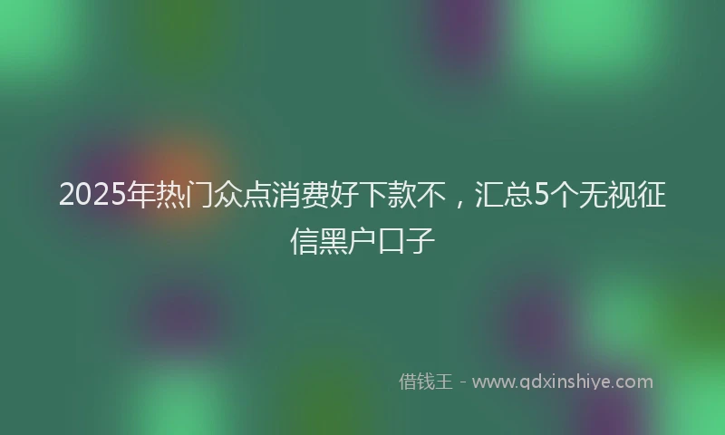 2025年热门众点消费好下款不，汇总5个无视征信黑户口子