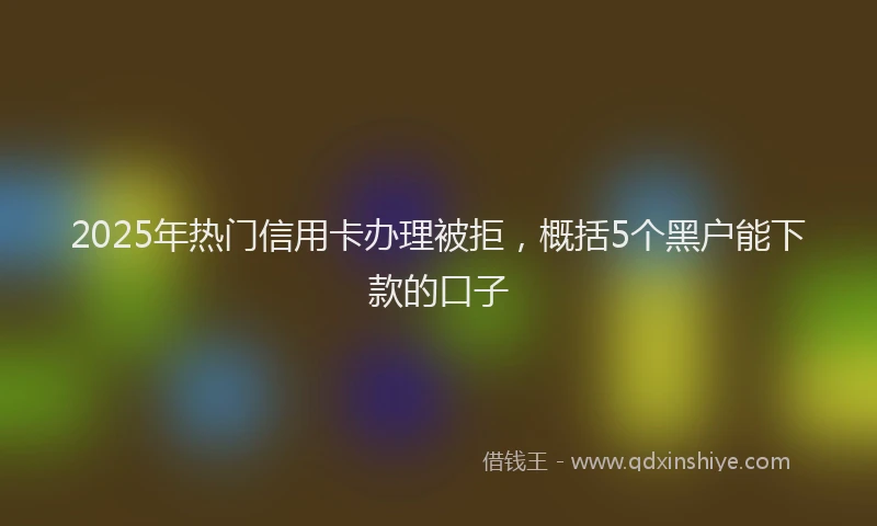 2025年热门信用卡办理被拒，概括5个黑户能下款的口子