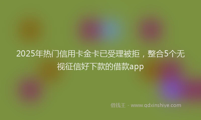 2025年热门信用卡金卡已受理被拒，整合5个无视征信好下款的借款app