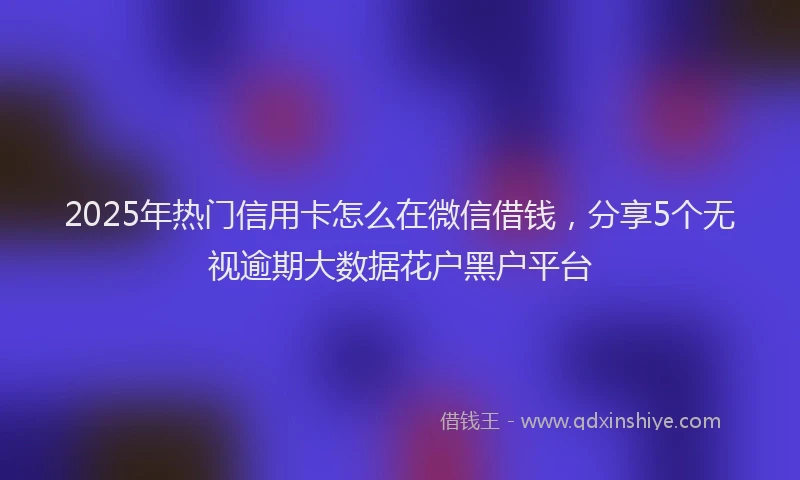 2025年热门信用卡怎么在微信借钱，分享5个无视逾期大数据花户黑户平台