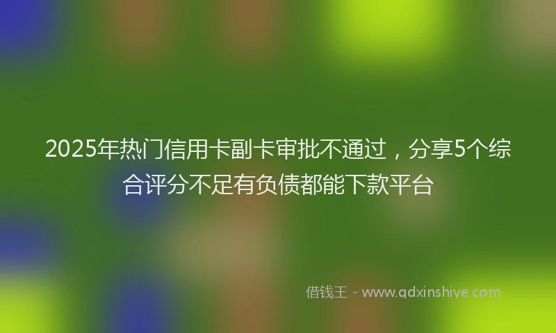 2025年热门信用卡副卡审批不通过，分享5个综合评分不足有负债都能下款平台