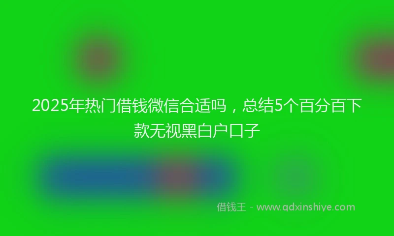2025年热门借钱微信合适吗，总结5个百分百下款无视黑白户口子