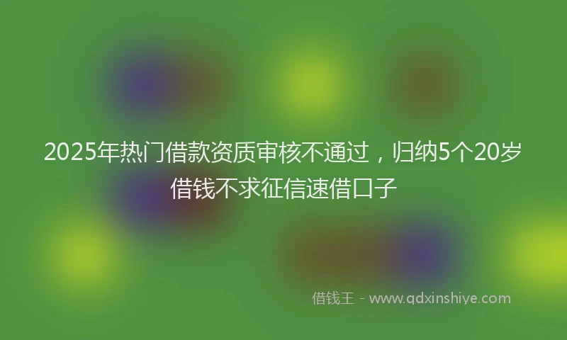 2025年热门借款资质审核不通过，归纳5个20岁借钱不求征信速借口子