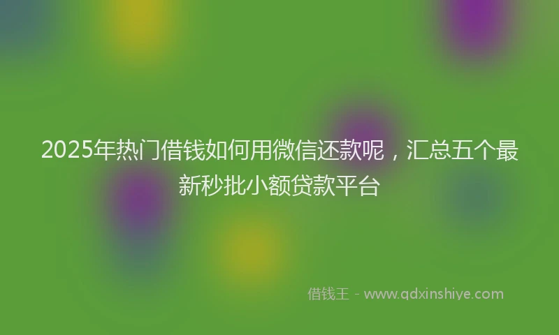 2025年热门借钱如何用微信还款呢，汇总五个最新秒批小额贷款平台