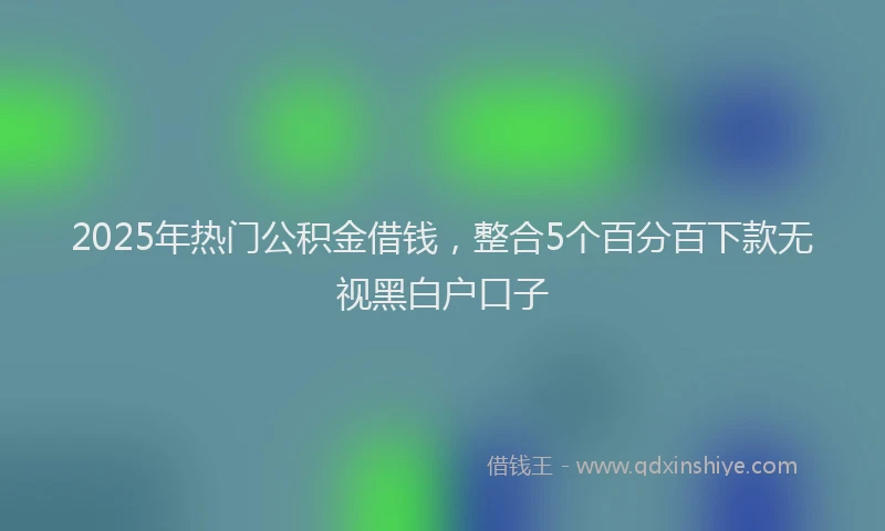 2025年热门公积金借钱，整合5个百分百下款无视黑白户口子