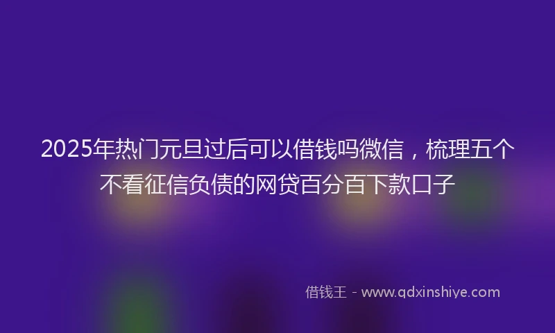2025年热门元旦过后可以借钱吗微信，梳理五个不看征信负债的网贷百分百下款口子