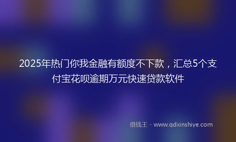 2025年热门你我金融有额度不下款，汇总5个支付宝花呗逾期万元快速贷款软件
