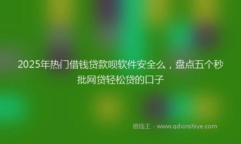 2025年热门借钱贷款呗软件安全么，盘点五个秒批网贷轻松贷的口子